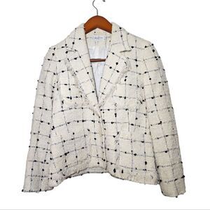 Brighton Vintage White Tweed Blazer size 42 US 6